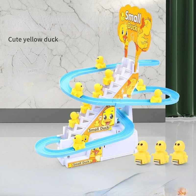 khilona-garden® Small Duck Climbing Stairs Toy,Electric Duck Roller Coaster Set