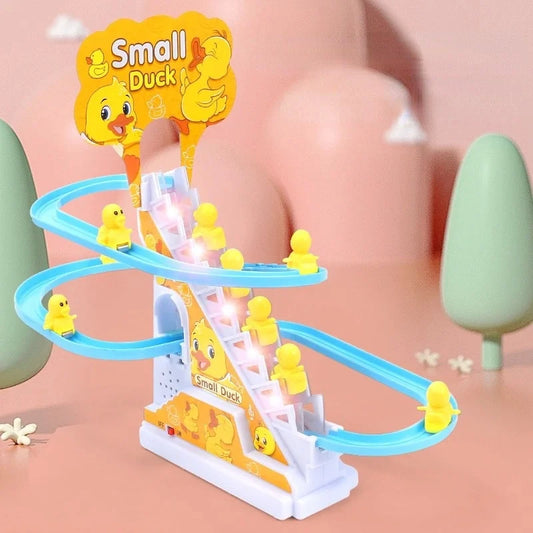 khilona-garden® Small Duck Climbing Stairs Toy,Electric Duck Roller Coaster Set