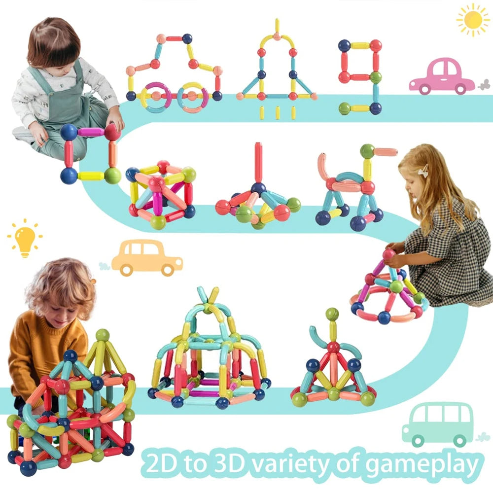 khilona-garden® Magnetic Blocks Set Toy Magnetic Bar Constructor Building Blocks 36 Pcs