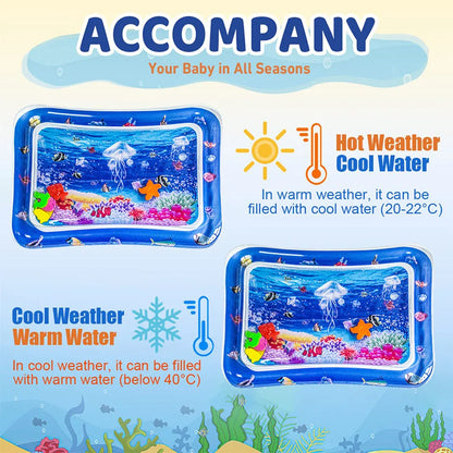 khilona-garden®  Splashin'kids Inflatable Tummy time Premium Water mat for Infants and Toddlers