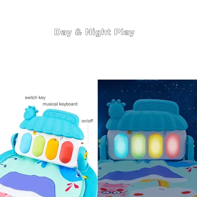 khilona-garden® l Piano Fitness Baby Rack  Multi-function Pedal Piano Crawling Mat Toy